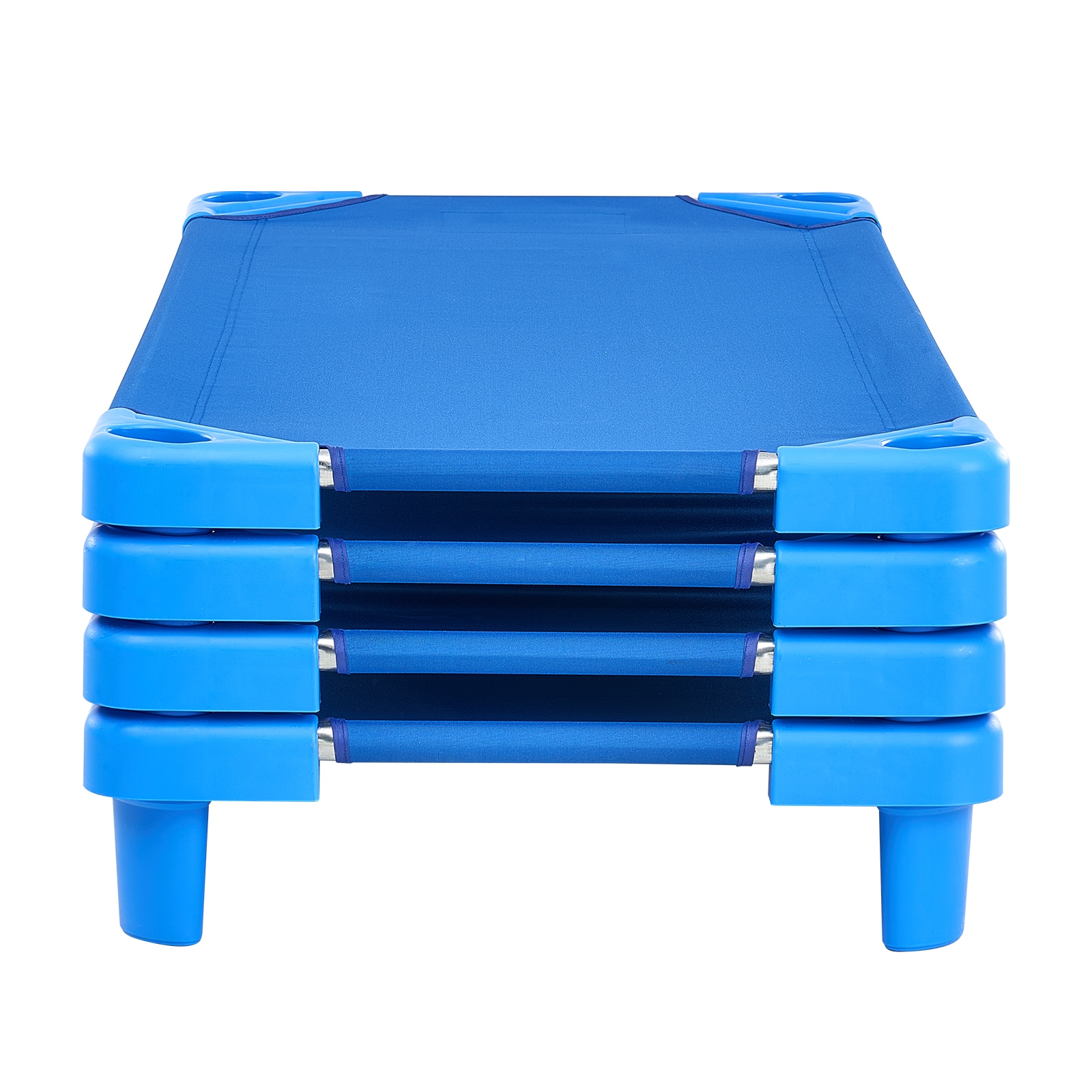 Stackable Toddler Nap Cots For Daycare And Preschool Blue 4 Pack_voghion.com